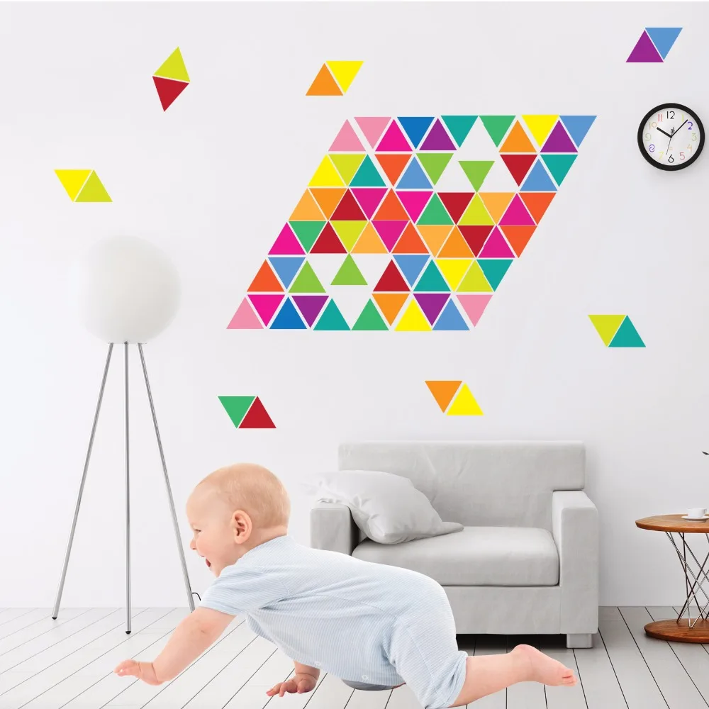 Mod Multi-Цвет наклейки на стены Peel и палку Экологичные многоразовые с подарочной