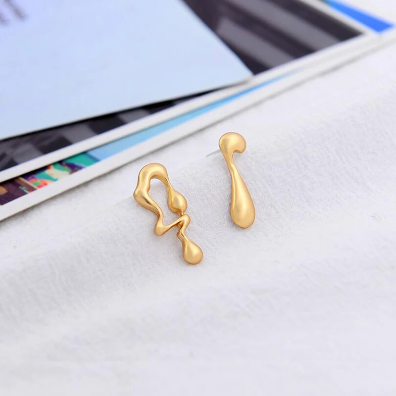 Amaiyllis Asymmetric Geometric Stud Earrings For Women Personality Alloy Post Vacation Party Simple Brincos | Украшения и