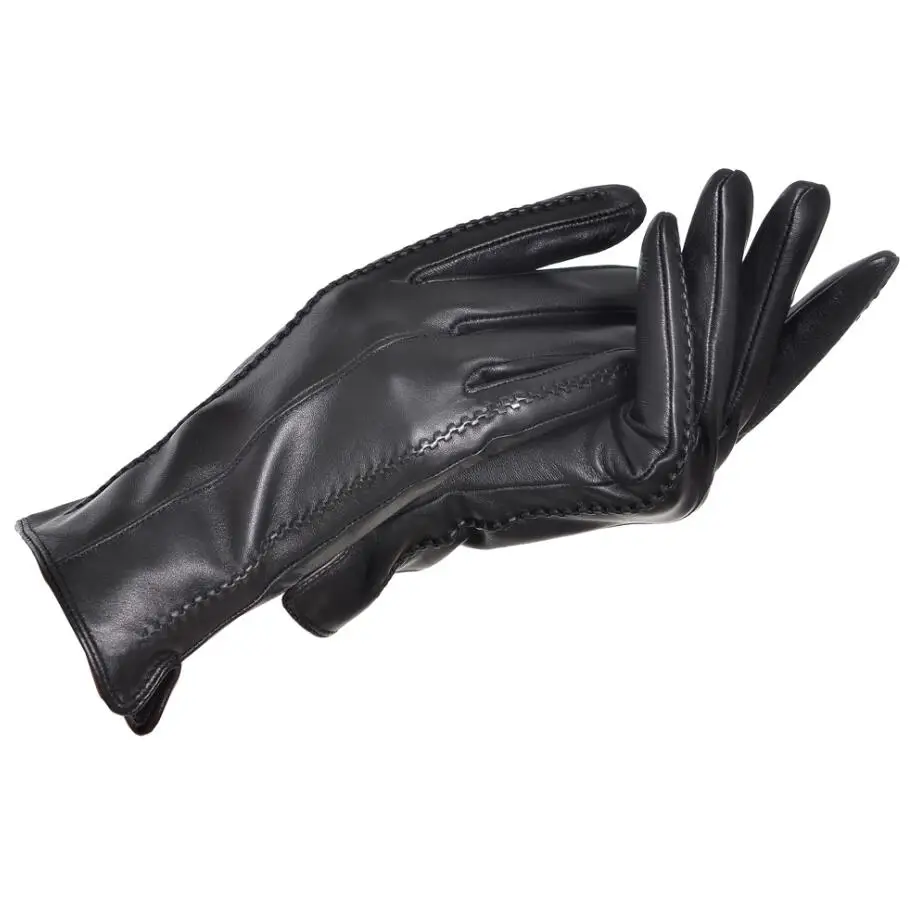 black YC Fur перчатки из натуральной кожи Варежки женские зимние теплые перчатки из натуральной овчины с мягкой теплой подкладкой зимние женские перчатки - Цвет: black