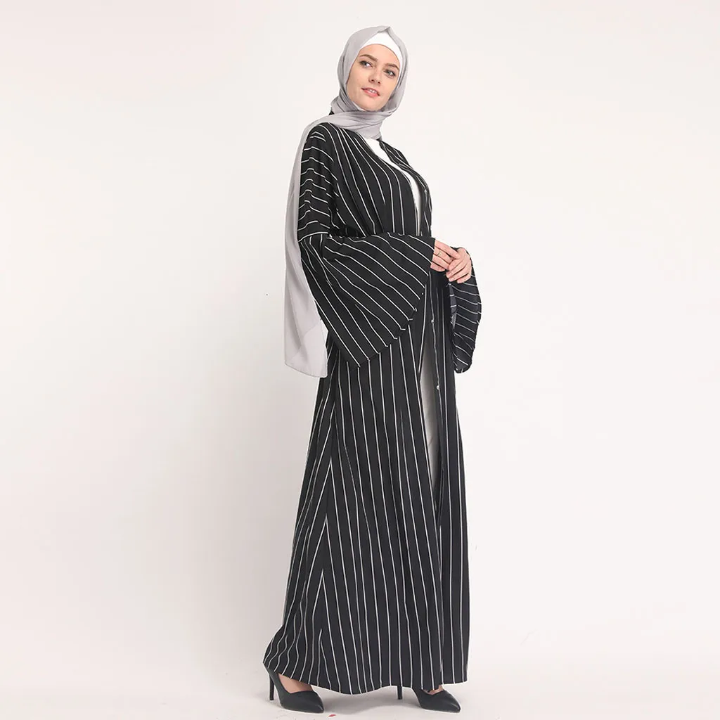

Muslim dress abayas for Womens ramadan Hijab Cardigan Dress Muslim Outwear Kimono Abaya Dubai Tunic Kaftan Autumn Robe D300326