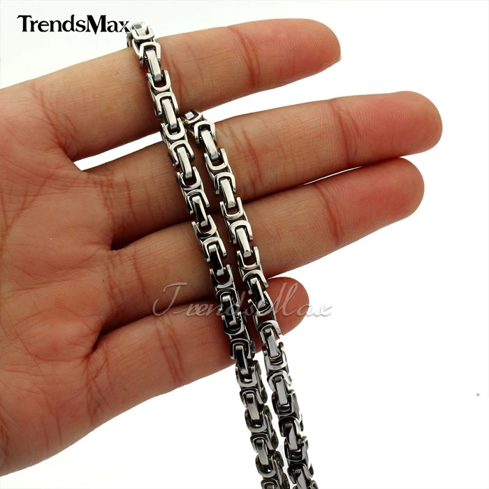 Trendsmax мужские Цепочки и ожерелья цепь византийский коробка Обувь для мальчиков