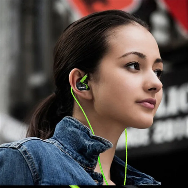 Спортивные брендовые наушники Fonge для бега с микрофоном стерео усиленными басами