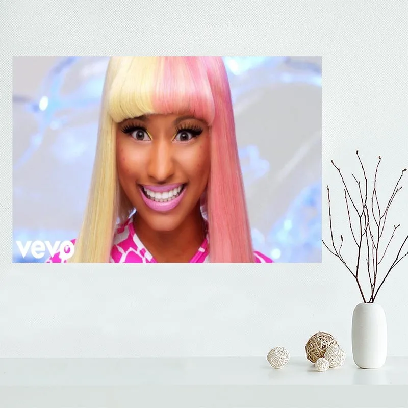 Оранжевый Пользовательские Nicki Minaj холст картина плакат шелковая ткань стены искусства плакат для гостиной домашний декор - Цвет: Оранжевый