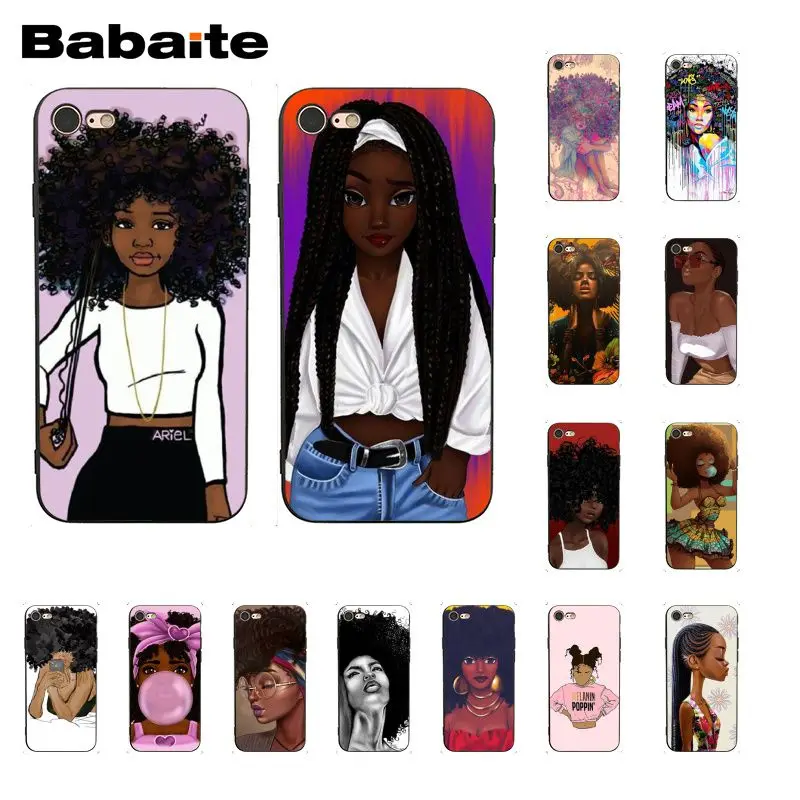 Чехол для телефона Queen афро меланин Poppin iphone 12 11 Pro Max 6S 6plus 7 7plus 8 8Plus X Xs MAX 5 5S
