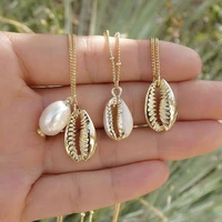 new bohemian cowrie conch shell pendant necklace for women fashion ocean sea beach necklaces boho shell jewelry a30