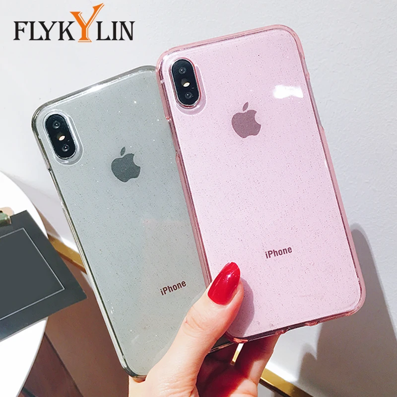 FLYKYLIN блестящий чехол для iphone XS Max XR X 6 6S 7 8 Plus телефона Мягкая силиконовая задняя