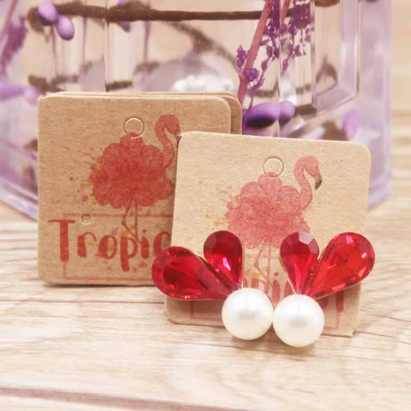 card same as pic 50 шт. маленькие серьги в форме Ловца снов, бумажная посылка, открытка, ручная работа/цветок/романтическое сердце, элегантные серьги-гвоздики - Цвет: card same as pic