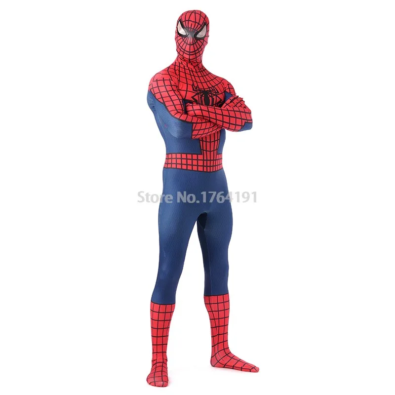 Классический красный и синий костюм супергероя Человека паука костюмы для