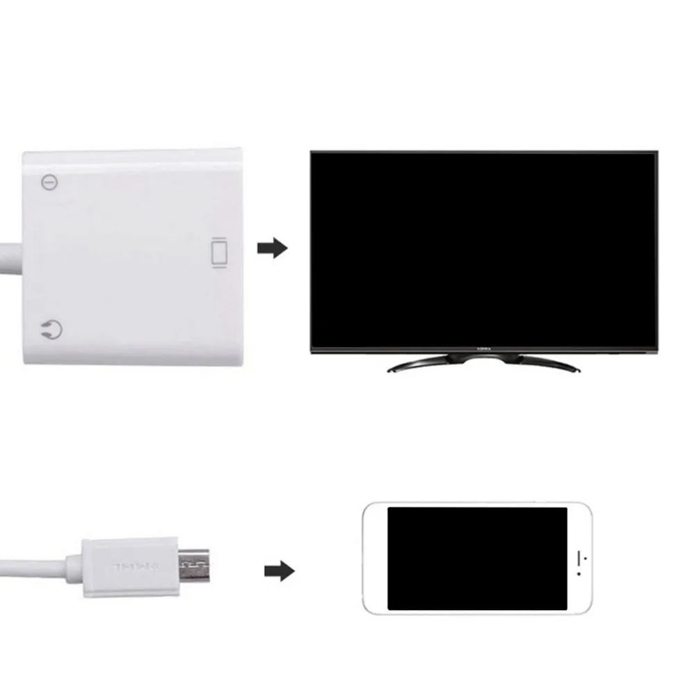 Адаптер Micro USB в VGA конвертер видео аудио микро HD мобильный телефон подключение к