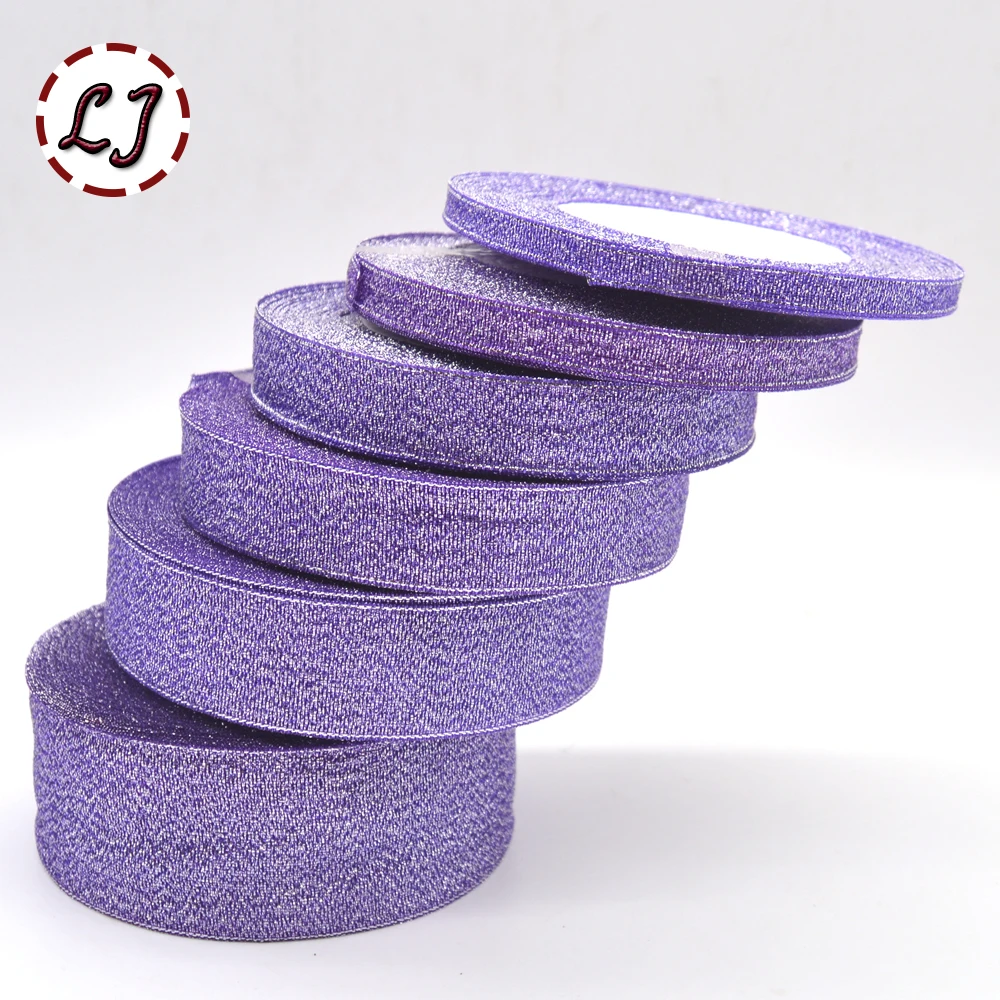 Брендовая Высококачественная фиолетовая Блестящая лента 6 мм/10 мм/15 мм/20 мм/25 мм/40