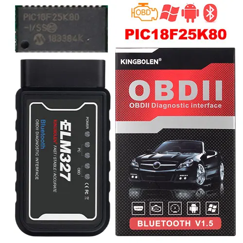 BT A Pic18f25k80 чип мини elm327 WiFi/BT OBDII V1.5 считыватель кодов OBD 2 сканер ELM 327 Wifi диагностический инструмент для iOS/Android - Цвет: BT A