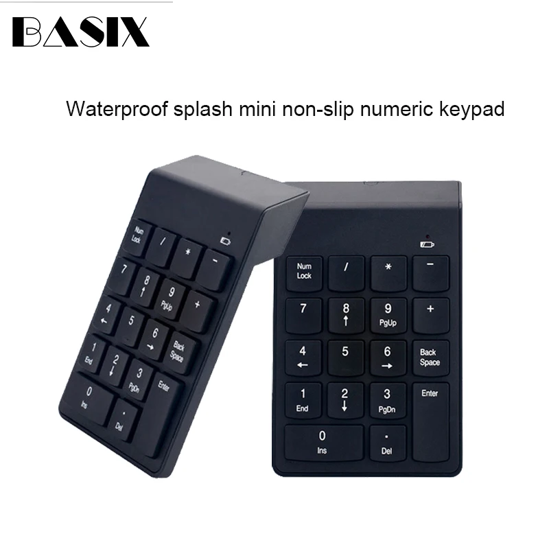 Basix мини Беспроводной цифровая клавиатура Usb Numpad 18 клавиш цифровой клавиатуры Для