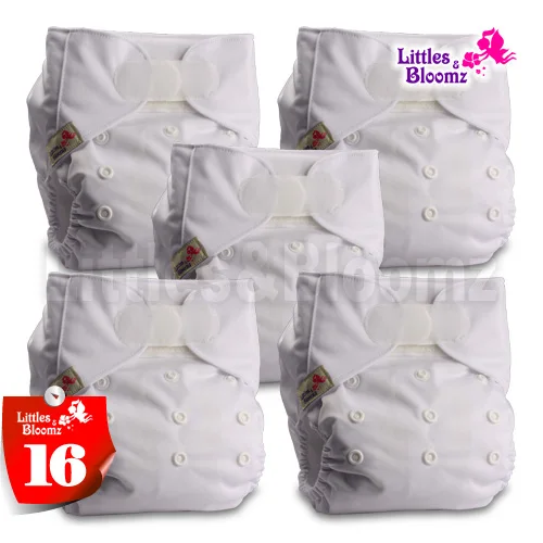 [Littles и Bloomz] 5 шт./компл. Стандартный крюк-петля Многоразовые моющиеся пеленки, 5 подгузники/подгузники и 5 вставки из микроволокна в одном комплекте - Цвет: 16
