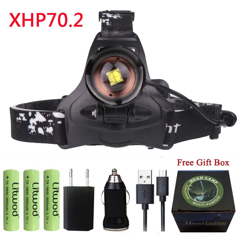 Option C Z10 2806-2/2808+ новое поступление XHP70.2 32 Вт 3200лм Мощный светодиодный налобный фонарь, головной светильник с зумом, головной светильник, фонарик, фонарь - Испускаемый цвет: Option C