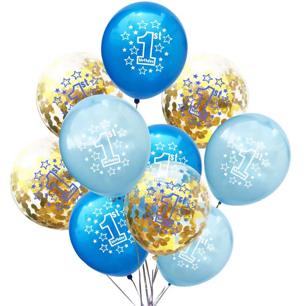 LAPHIL Baby Shower 10 шт. латексные детские шары для 1-го дня рождения мальчиков и девочек