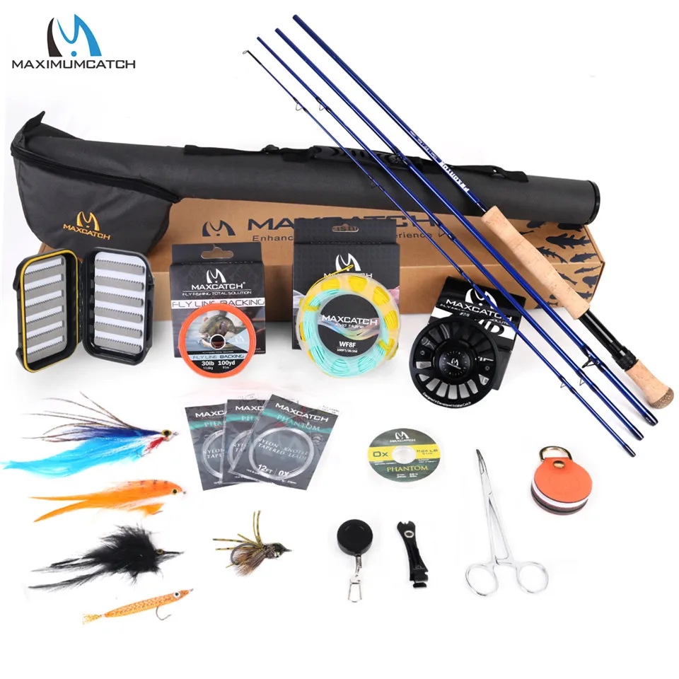 

Maximumcatch Predator 9ft 8-10WT Complete Saltwater Fly Rod Reel Line Hooks Accessory Combo Full Sea Fly Fising Rod Kit