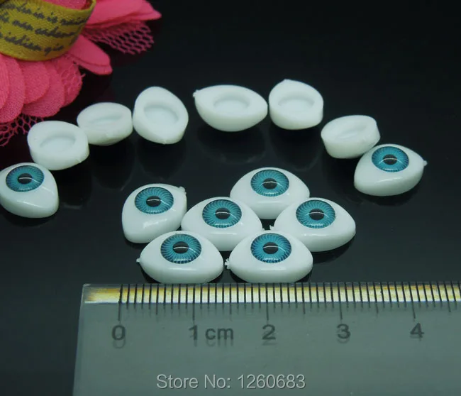 100 шт(50 пар) Половина пластиковые кукольные глаза синий цвет BJD глаза, овальная кукла Dollfie глаза глазные яблоки оптом 12*8 мм EA047