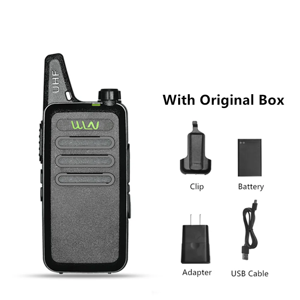 Black with box WLN KDC1 мини Wiress Walkie Talkie UHF Ручной fm-трансивер автомобильный домофон двухсторонняя радиостанция коммуникатор Ham CB радио - Цвет: Black with box