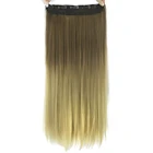 Soowee 60 см коричневый Омбре Радуга синтетические волосы на заколке наращивание волос один кусок накладные волосы на шпильках наращивание волос