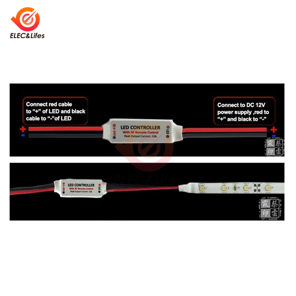 DC12V Wireless RF Remote Switch LED Controller Dimmer Dimming Adjustable brightness Control for 5050 2835 Strip Light | Обустройство