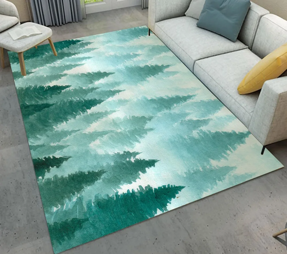 LB пейзаж туманного леса зимний ковер для детей детская домашняя подушка гостиной