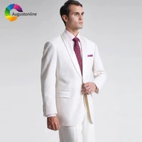italian ivorywhite men suit slim fit wedding groom tuxedo best man blazer jacket pants 2piece costume homme terno masculino