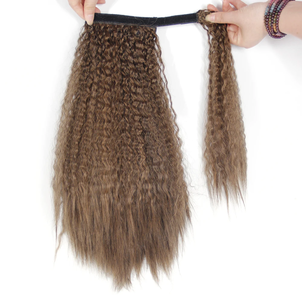 YXCHERISHAIR 1" 150 г чёрный; коричневый хвостики длинные странный прямо Обёрточная бумага вокруг синтетической магические хвостики парики расширения