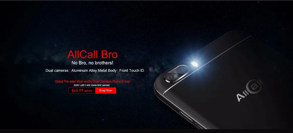 AllCall Bro 3g Смартфон Android 7,0 5,0 дюймов MTK6580A четырехъядерный 1. 3g Гц 1 ГБ ОЗУ 16 Гб ПЗУ две тыловые камеры OTG Мобильный