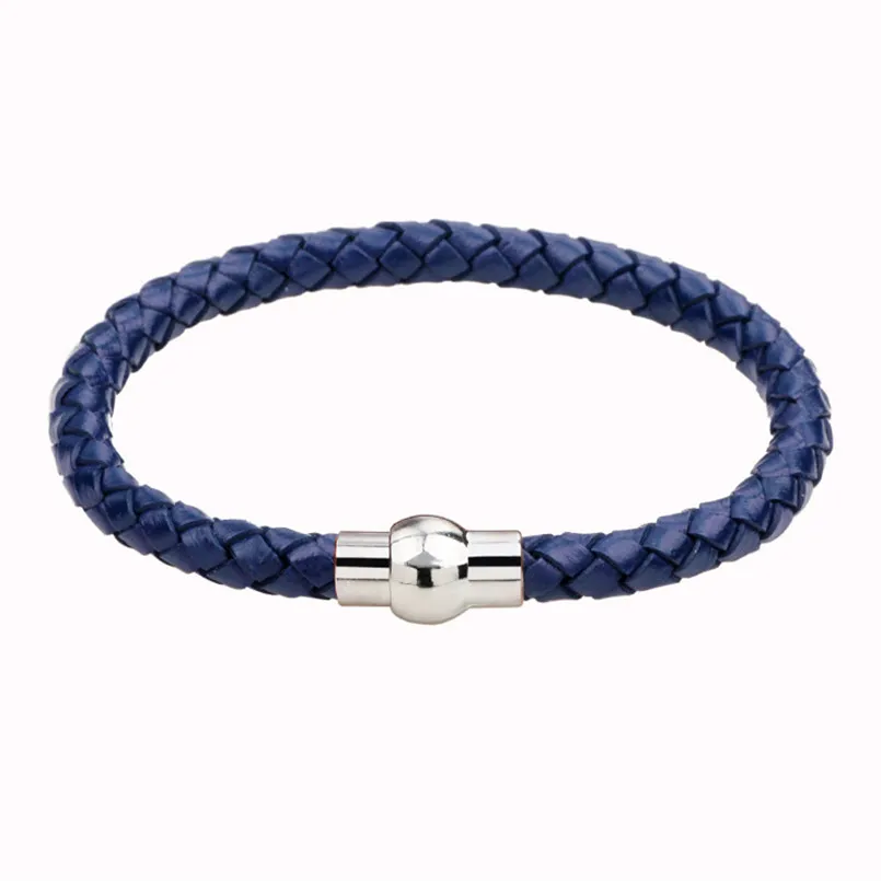 Браслеты из натуральной кожи для женщин браслеты с магнитной застежкой плетеный