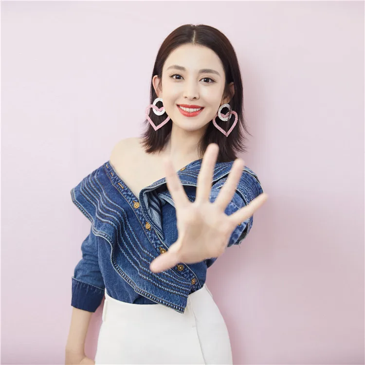 Self Portrait Blouse Women 2019 Autumn Ruffles Long Sleeve Womens tops and blouses Blue Denim Shirt Jreans streetwear |