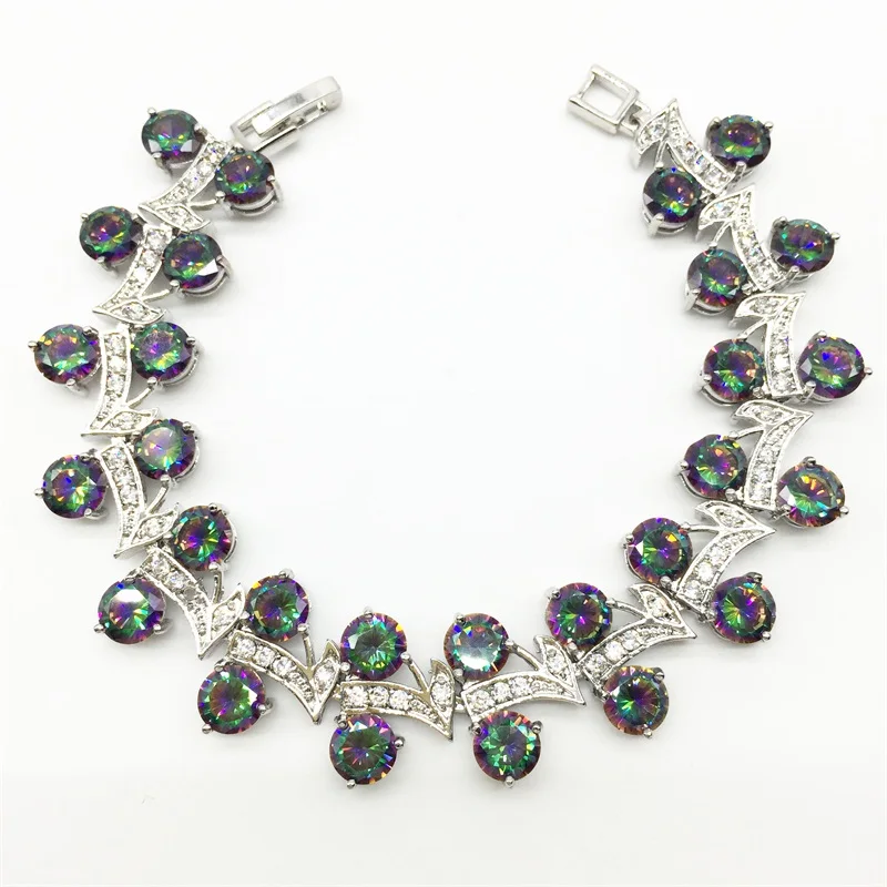 Новый хит продаж! Радуга Мистик стерлингового серебра наложения звено цепи