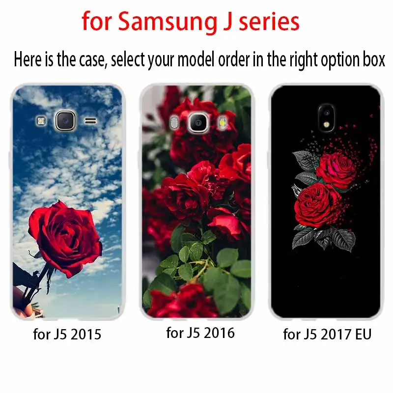 Чехол для телефона Samsung Galaxy J6 J4 Plus J8 J3 J7 2018 J5 j7 2017 2016 j6 Prime Цветные Красные розы цветы