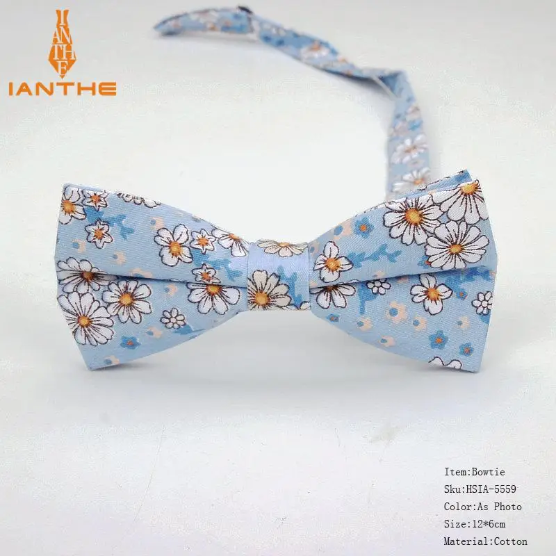 Модные новые цветочные галстуки-бабочки, хлопковые галстуки-бабочки с принтом для мужчин, свадебные вечерние деловые костюмы, красочные галстуки-бабочки - Цвет: Photo Color