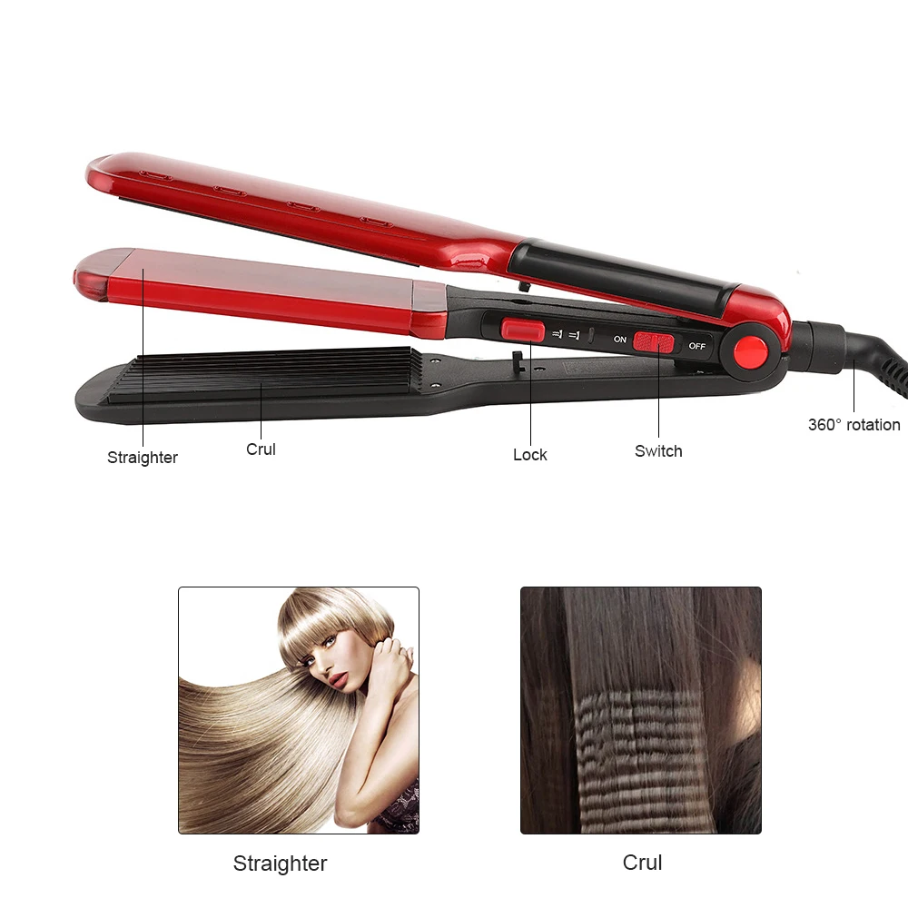 CHJPRO 2 в 1 выпрямитель для волос Flat Iron волна выпрямления Утюг быстрый нагрев