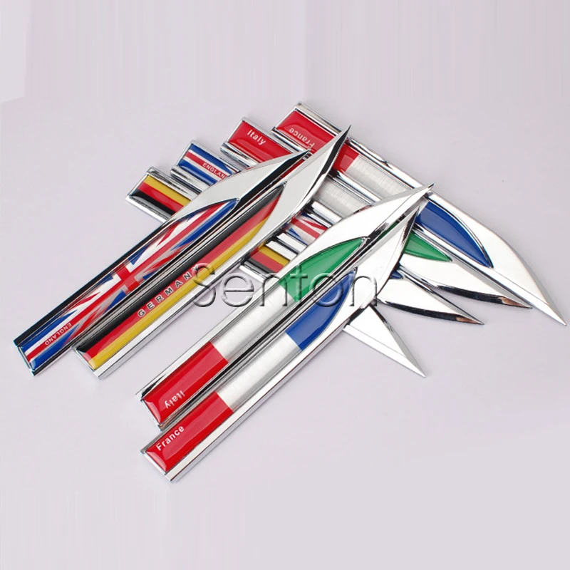 Автомобильная Наклейка ZD 2 шт. металлические крылья с флагом для Audi A4 B6 B8 VW Passat B5 B7