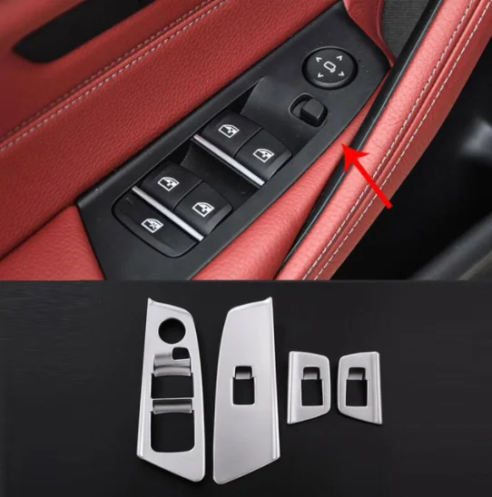 

ABS Chrome Car Window Lift Switch Button Cover Trim Auto Parts For BMW New 5 Series G30 2017 2018 Car-styling