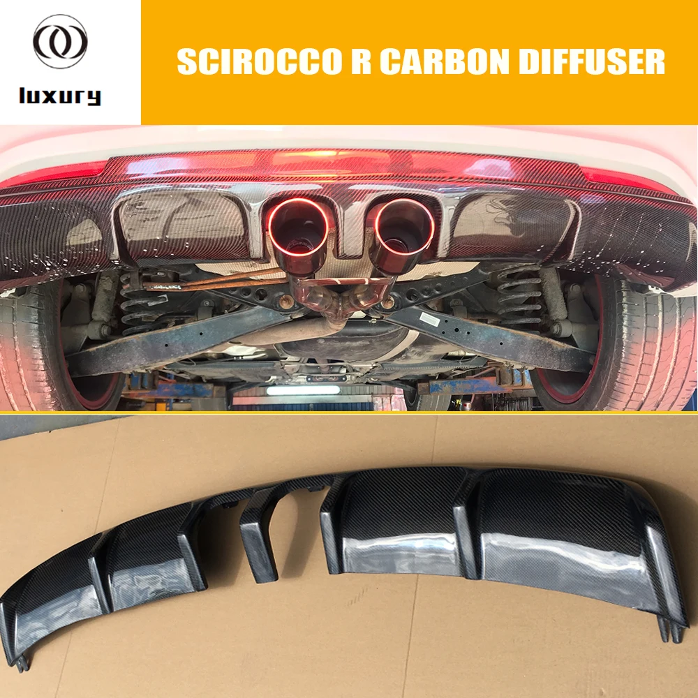 Scirocco диффузор для губ заднего бампера из углеродного волокна для Scirocco R R20 2009- машина для Автогонки передний бампер спойлер