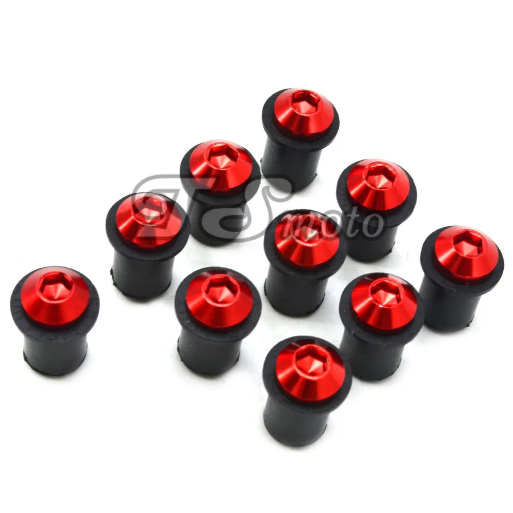 10 шт. аксессуары для мотоциклов CNC лобовое стекло шип болты винт M5 гайки Suzuki GSXR GSX R