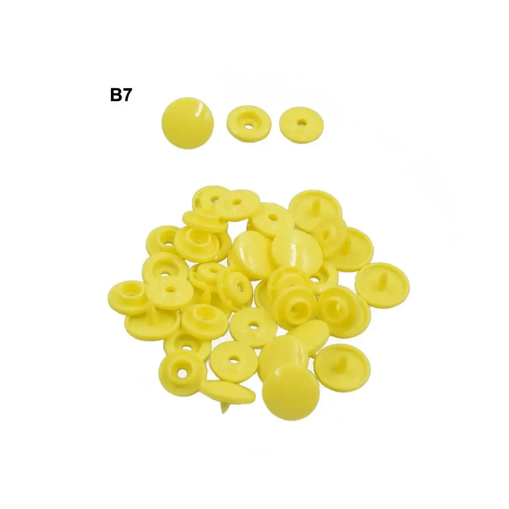 yellow-B7-glossy Пластиковые защелкивающиеся крепежи T5 12 мм 200/1000 Наборы KAM пришить пластиковая защелка Кнопка Размер 20 круглый для Пошив швейной ткани детский нагрудник - Цвет: yellow-B7-glossy