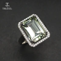 tbjnatural green amethyst 7 5ct gemstone ring in 925 sterling silver jewelry for women as birthday anniversary valentines gift