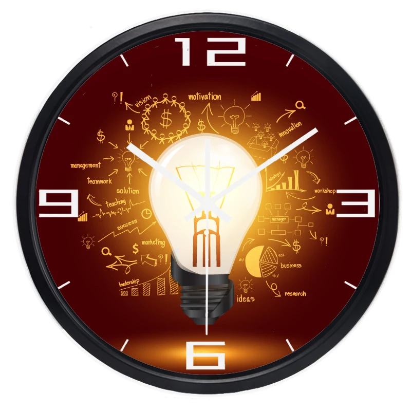 Креативные настенные часы с лампочками для офиса командная работа лучший