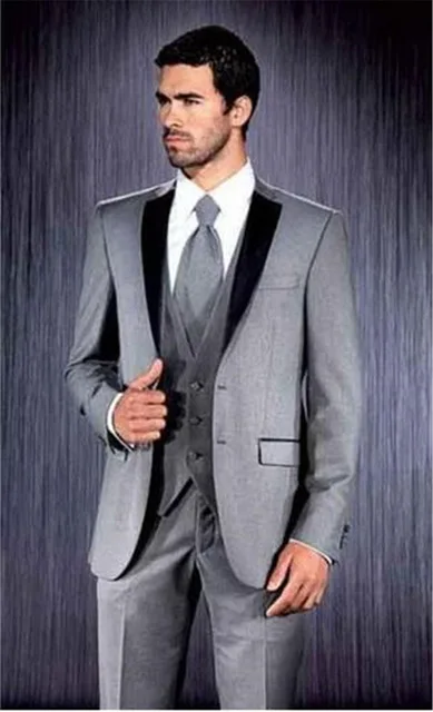 

Black Formal Men Suit Slim Fit Mens Suits Bespoke Groom Tuxedo Blazer for Wedding Prom Jacket Pants with Vest 3Pcs