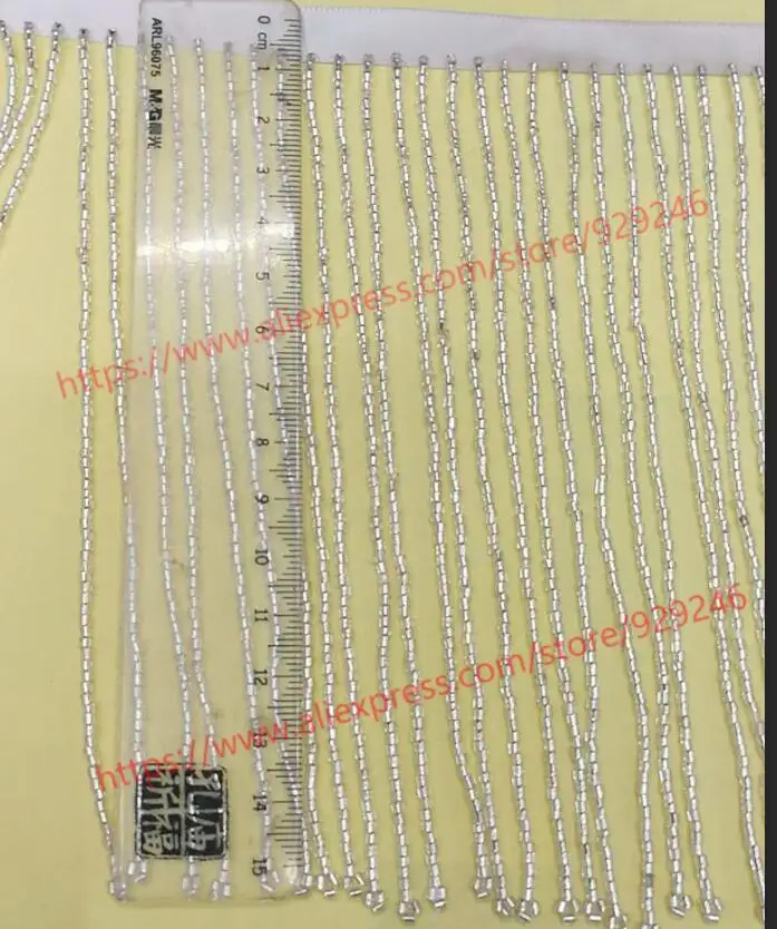 15cm tassel silver 1 ярд/партия, богемное, серебряное, цветное, черное, с бахромой, из бисера, кружево, шитье, бисер для одежды, лента с кисточками для обуви, украшение платья - Цвет: 15cm tassel silver