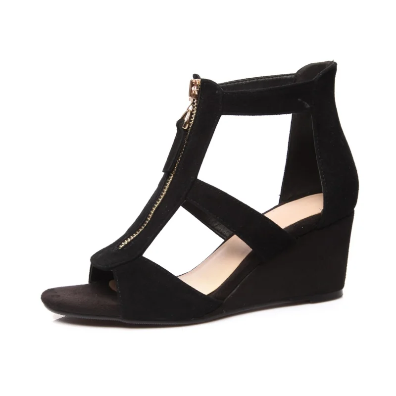 TWISEE замши пальца ноги щели дамы женская обувь сандалии мода лето Классика Клинья