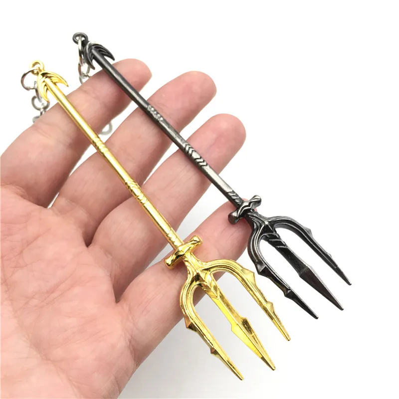 Aquaman Trident Keychain Justice Key rings Holder Weapon Chains Pendant 2 Color llaveros Fashion Cosplay Jewelry | Украшения и