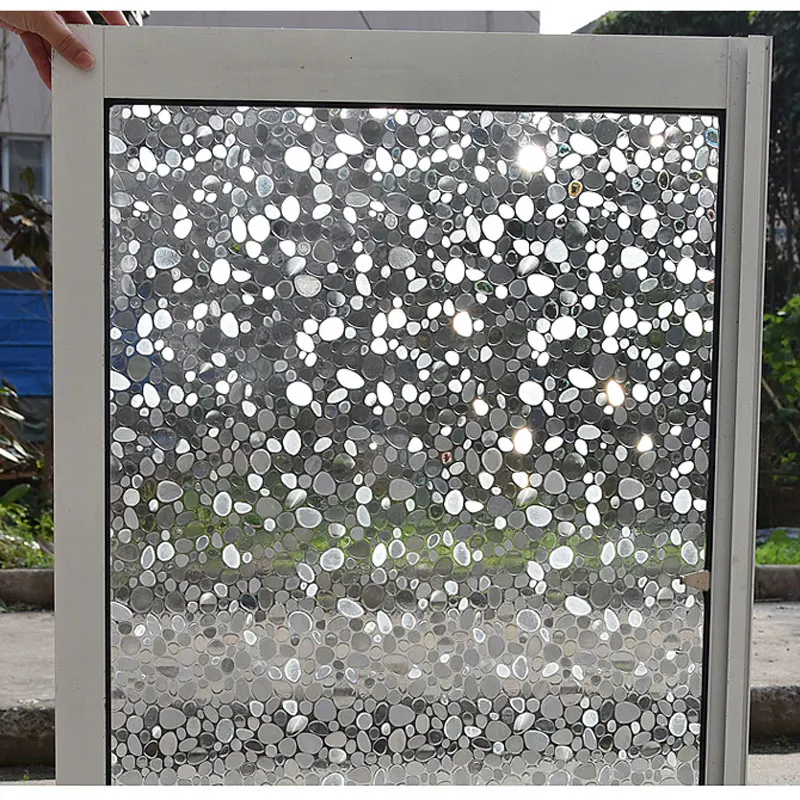 

Cobblestone 3D Window Film Static Stained Frosted Opaque Privacy Glass Sticker decorative Vinyl Self-adhesive films length 100cm