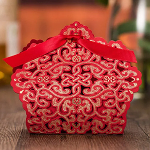 Высокое качество 100 шт. свадьба свет золото Слоновой Кости бумажная коробка