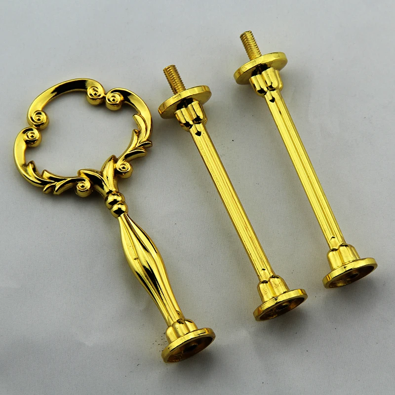 Большой размер цветочный дизайн 3 яруса подставка для торта с ручками (с