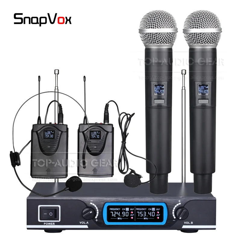 Wireless Microphone System Headworn Headset Earset Earhook Handheld Mic For PA Amplifier Audio Mixer Karaoke KTV Stage Meeting