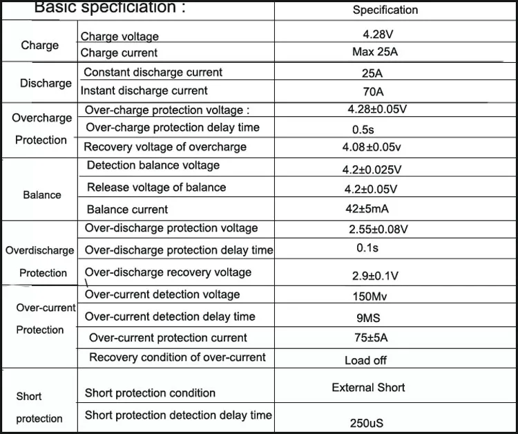 3S 25A 11,1 V или 12,6 V PCB батареи 18650 с функцией баланса для батареи электрического инструмента или других